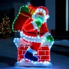 Santa On Chimney Rope Light Silhouette, 95 Cm