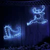 Santa Sleigh With Reindeer Rope Light Silhouette, 60 Cm