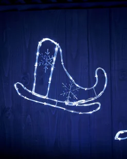 Santa Sleigh With Reindeer Rope Light Silhouette, 60 Cm