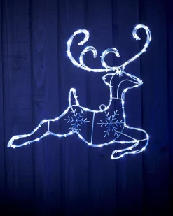 Santa Sleigh With Reindeer Rope Light Silhouette, 60 Cm