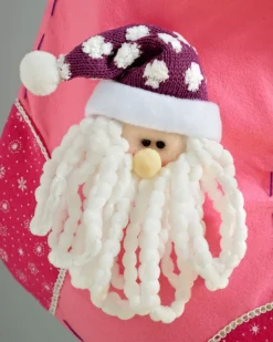 Santa Stocking, Pink/Purple, 48 Cm
