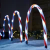 Set Of 4 Candy Cane Arch Pathway Stake Lights, 50 Cm