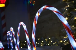 Set Of 4 Candy Cane Arch Pathway Stake Lights, 50 Cm