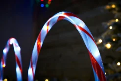 Set Of 4 Candy Cane Arch Pathway Stake Lights, 50 Cm
