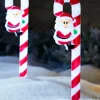 Set Of 3 Candy Cane Pathway Stake Lights, 60 Cm