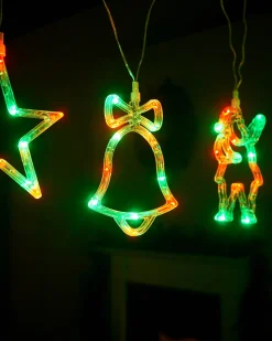 Set Of 6 Characters Rope Light Silhouette, Green, 5 M