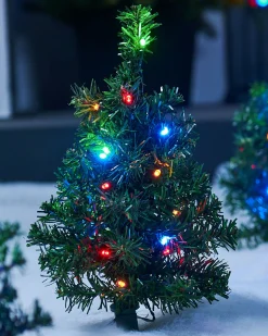 Set Of 6 Christmas Tree Pathway Stake Lights, 33 Cm