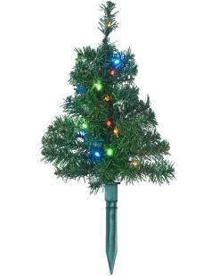 Set Of 6 Christmas Tree Pathway Stake Lights, 33 Cm
