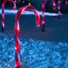 Set Of 4 Connectable Candy Cane Pathway Lights, 38 Cm