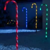 Set Of 4 Connectable Candy Cane Pathway Lights, 75 Cm