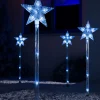 Set Of 4 Connectable Star Pathway Stake Lights, Bright White, 77 Cm