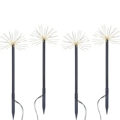 Set Of 4 Exploding Firework Pathway Stake Lights, 44 Cm