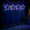 Set Of 4 Flashing Star Rope Light Silhouette, 120 Cm