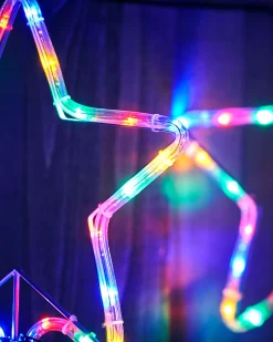 Set Of 4 Flashing Star Rope Light Silhouette, 120 Cm