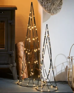Set Of 2 Geometric Christmas Tree Cones, 60 Cm