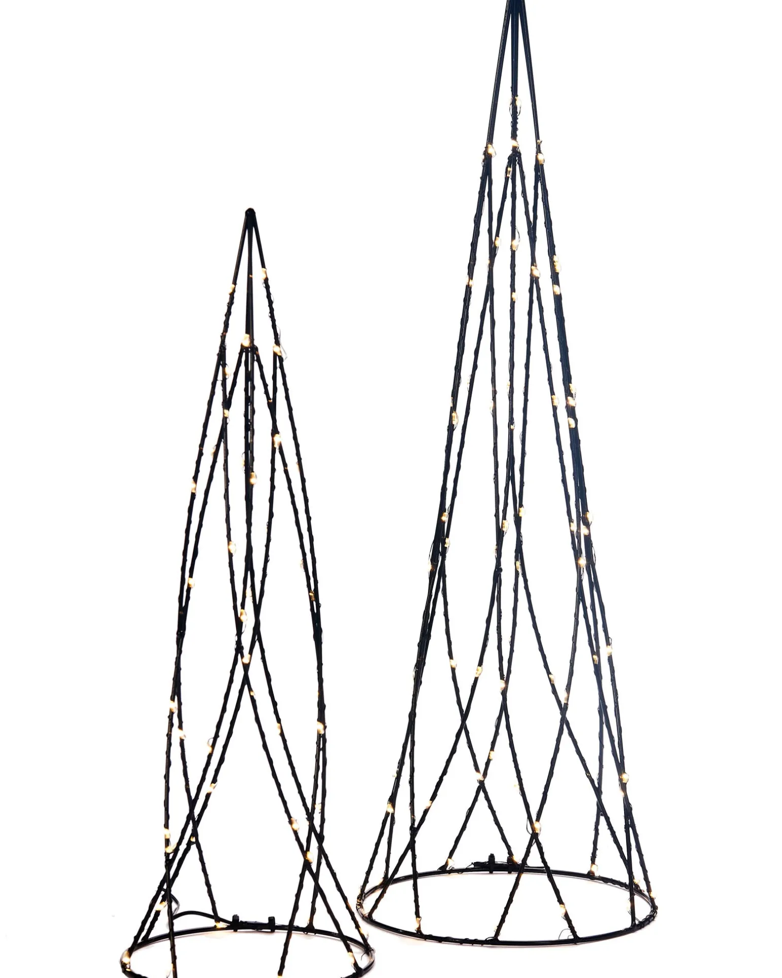Set Of 2 Geometric Christmas Tree Cones, 60 Cm
