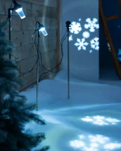 Set Of 3 LED Snowflake Projector Lights, 72 Cm