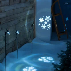 Set Of 3 LED Snowflake Projector Lights, 72 Cm