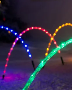 Set Of 8 Pre-Lit Arch Pathway Chasing Lights, 92 Cm