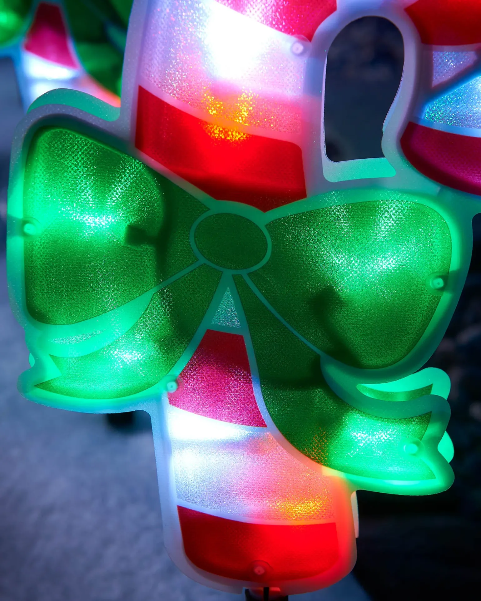 Set Of 4 Pre-Lit Candy Cane Pathway Lights, 24 Cm