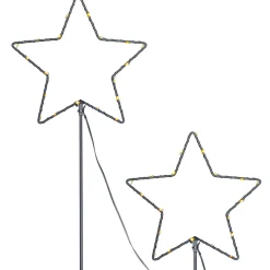 Set Of 2 Pre-Lit Star Pathway Lights, 70 Cm