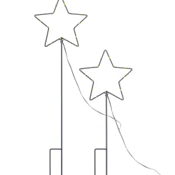 Set Of 2 Pre-Lit Star Pathway Lights, 70 Cm