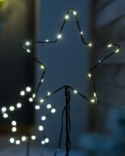 Set Of 2 Pre-Lit Star Pathway Lights, 70 Cm