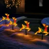 Set Of 4 Reindeer Silhouette Pathway Stake Lights, 26 Cm