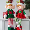 Set Of 2 Sitting Elf Figurines, 46 Cm