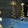 Set Of 4 Spiral Firework Pathway Stake Lights, 52 Cm