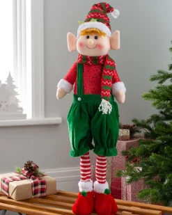 Set Of 2 Standing Elf Figurines, 60 Cm