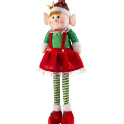 Set Of 2 Standing Elf Figurines, 60 Cm