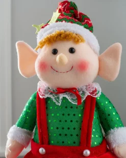 Set Of 2 Standing Elf Figurines, 60 Cm
