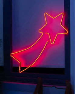Shooting Star Neon Rope Light Silhouette, 70 Cm