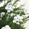 Silver Glass Berry Cluster Baubles, 10 Pack