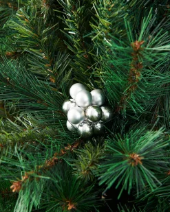 Silver Glass Berry Cluster Baubles, 10 Pack