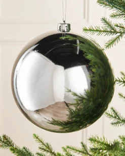 Silver Large Gloss Shatterproof Bauble, 20 Cm