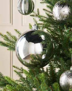 Silver Large Gloss Shatterproof Bauble, 15 Cm