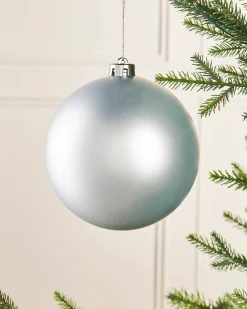 Silver Large Matt Shatterproof Bauble, 15 Cm