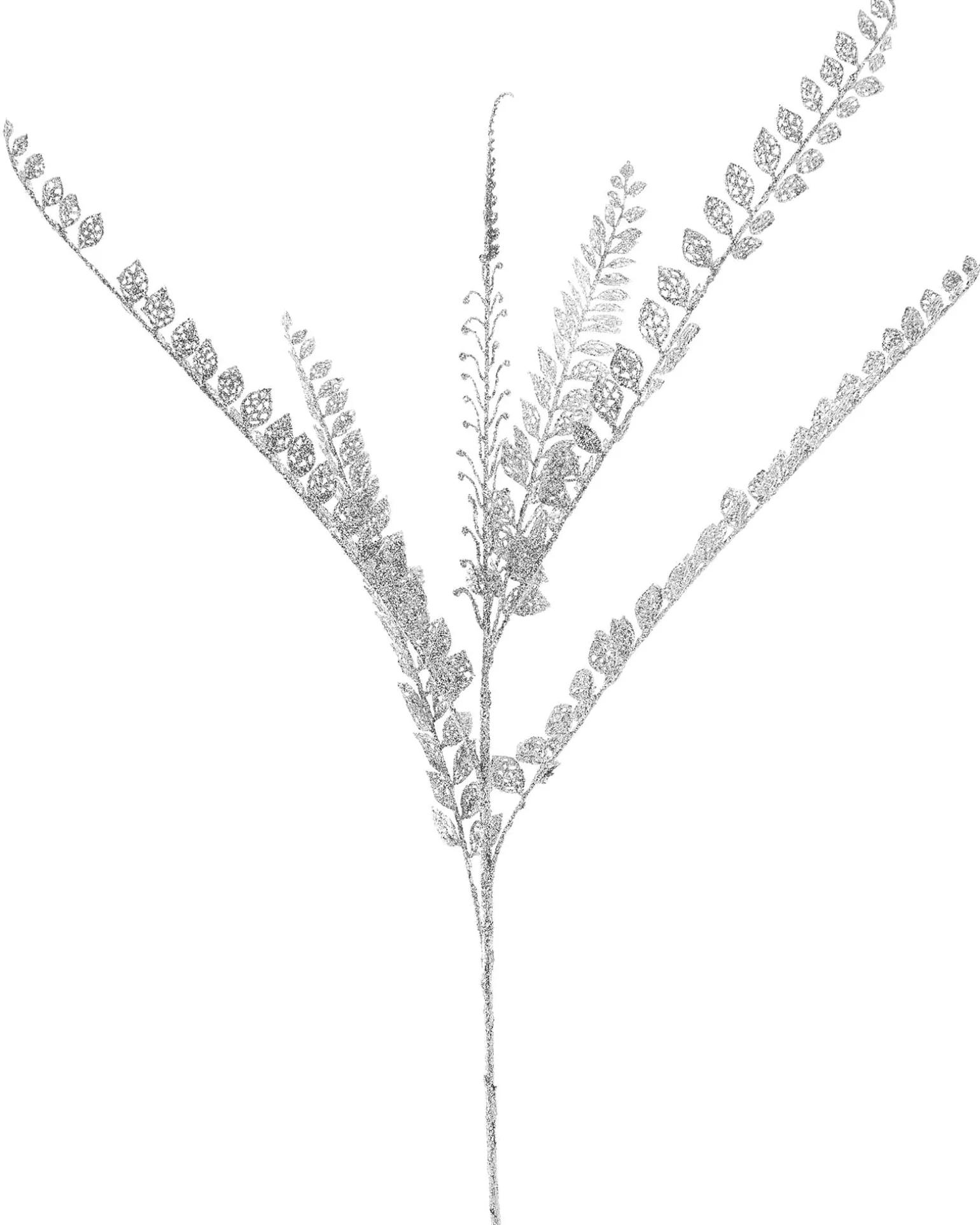 Silver Leaf Christmas Tree Spray, 84 Cm