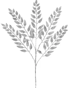 Silver Leaf Christmas Tree Spray, 73 Cm