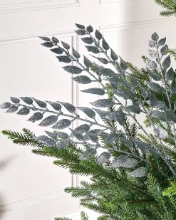 Silver Leaf Christmas Tree Spray, 73 Cm