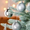 Silver Shatterproof Baubles, 42 Pack, 6 Cm
