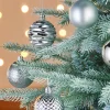 Silver Shatterproof Baubles, 50 Pack, 6 Cm