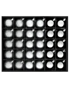 Silver Shatterproof Bauble, 50 Pack