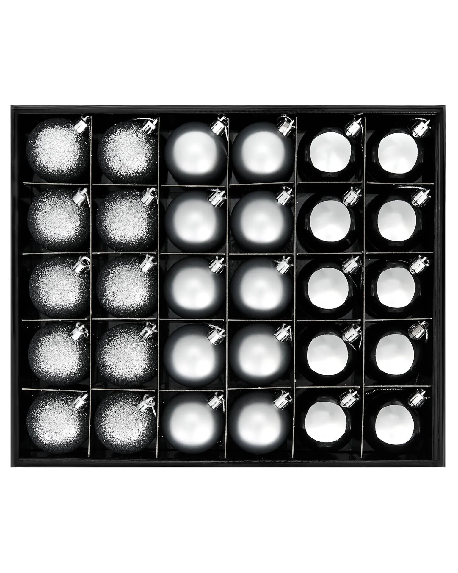 Silver Shatterproof Bauble, 50 Pack