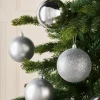 Silver Shatterproof Baubles, 9 Pack, 10 Cm