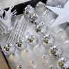 Silver Shatterproof Baubles Set, 50 Pack