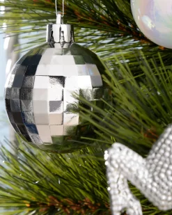 Silver Shatterproof Baubles Set, 50 Pack