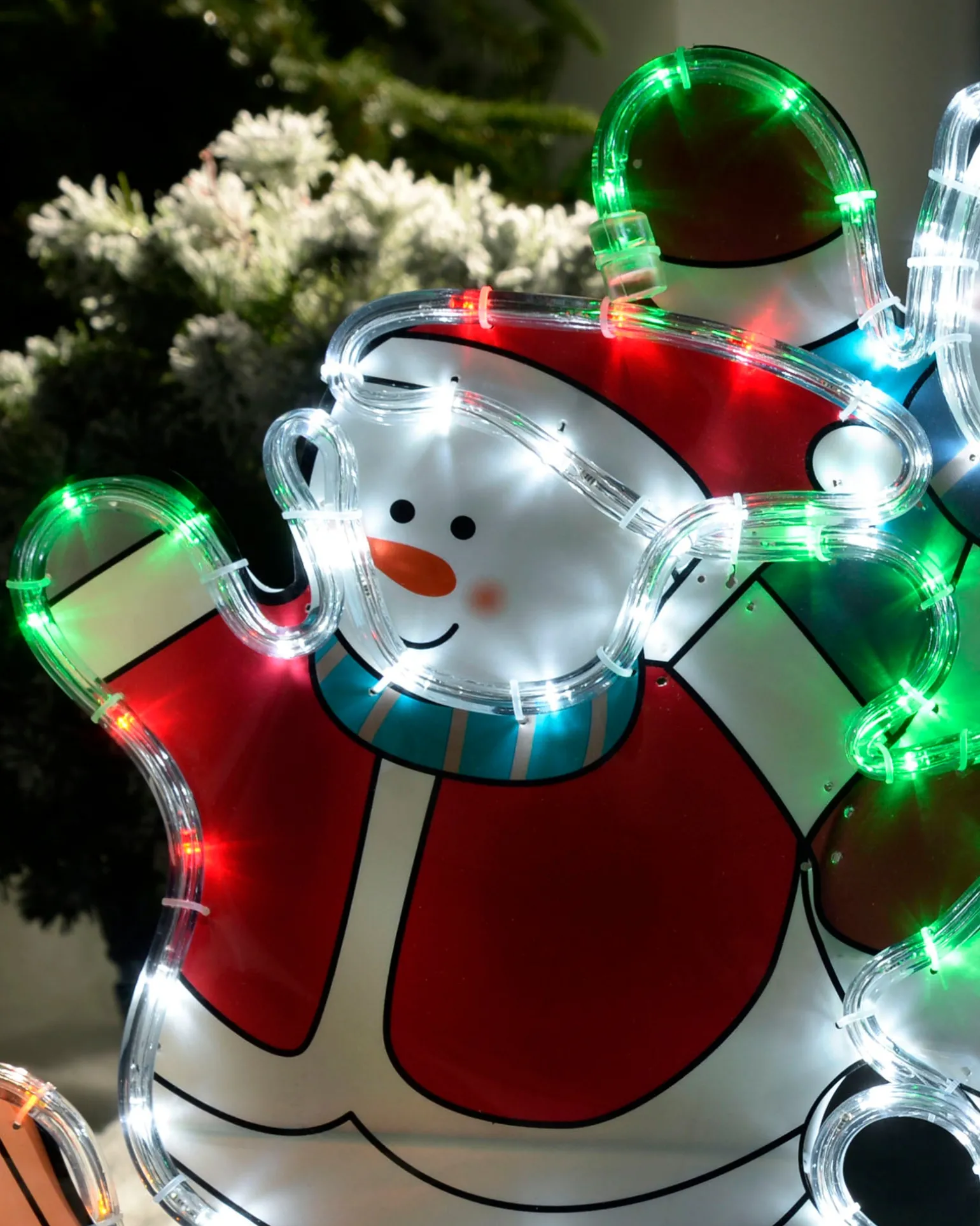 Skating Snowmen Rope Light Silhouette, 52 Cm